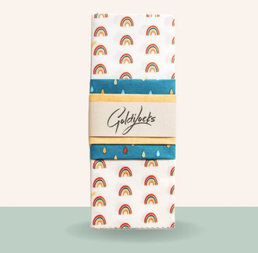 Goldilocks Beeswax Wraps - Rainbows (Set of 3)