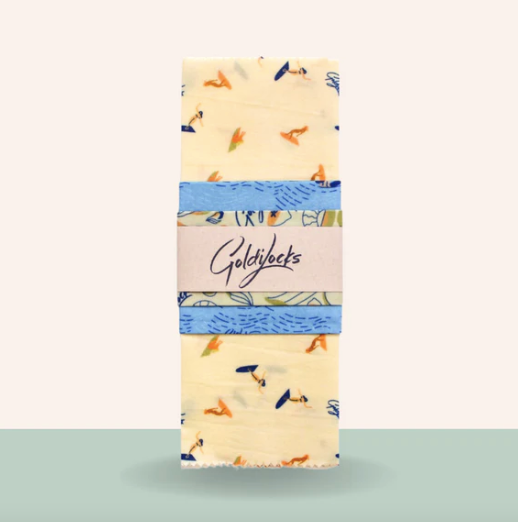 Goldilocks Beeswax Wraps — Surfer Girls (Set of 3)
