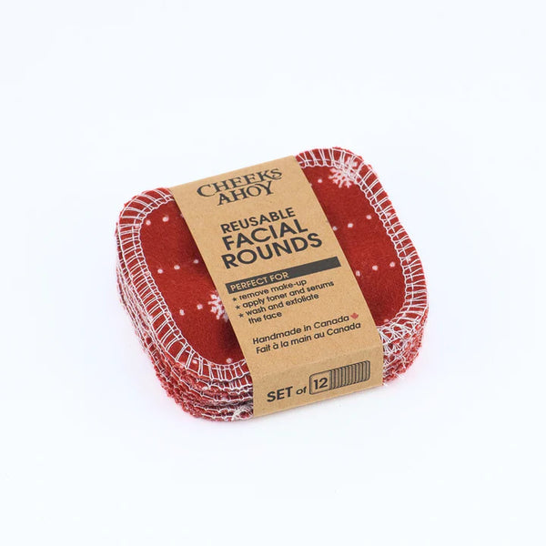 Cheeks Ahoy - Holiday Print Facial Rounds with Laundry Bag