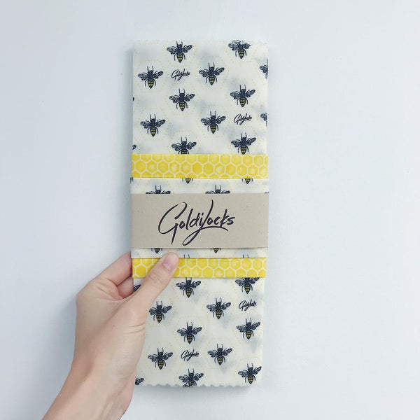 Goldilocks Beeswax Wraps — Honeybees (Set of 3)