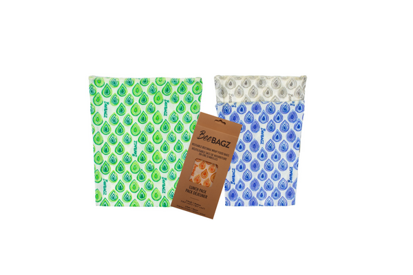 BeeBAGZ — Reusable Beeswax Food Bags — Lunch Pack (3 Bags)