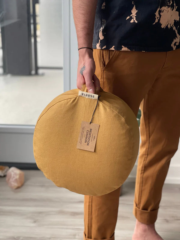 Round Natural MEDITATION CUSHIONS - Scoria