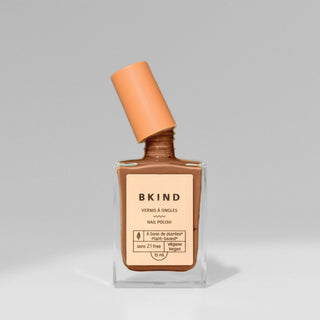 BKIND Moka dark caramel nail polish – vegan, 21-FREE, cruelty-free, Made in Canada eco nail polish in recyclable glass bottle
