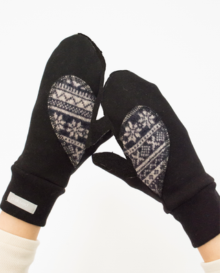 Buy black Ariel Mitts With Upcycled Wool