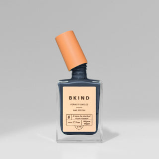 BKIND Le Fjord deep ocean blue nail polish – vegan, 21-FREE, cruelty-free, Canadian-made eco nail polish in recyclable glass bottle.