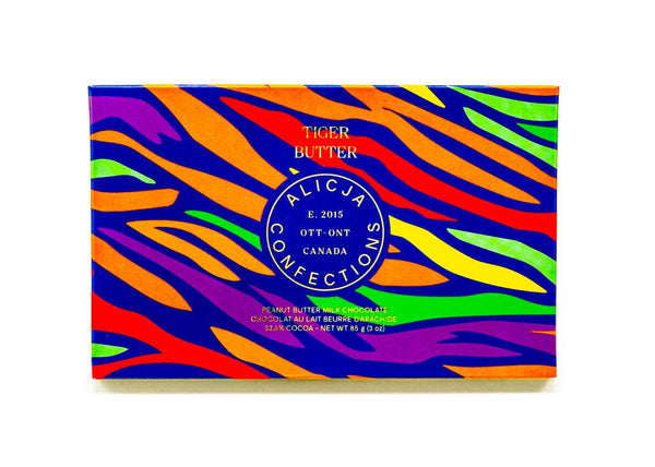 Alicja Confections - Tiger Butter Milk Postcard Chocolate Bar