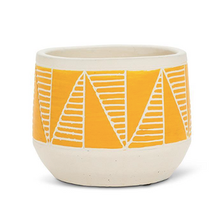 Yellow Small Etched Planter - Abbott