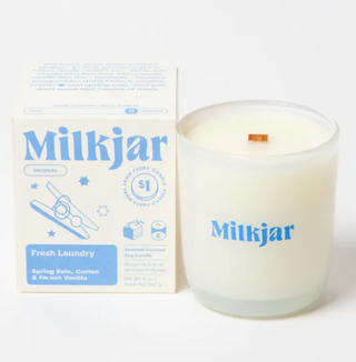 Milk Jar Co — Fresh Laundry Candle (Spring Rain, Cotton & French Vanilla)