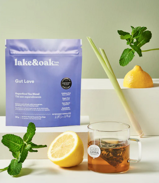 Lake & Oak Tea Co. - Gut Love - Superfood Tea Blend: Plant-Based Pyramid Tea Bags - Retail Pouch