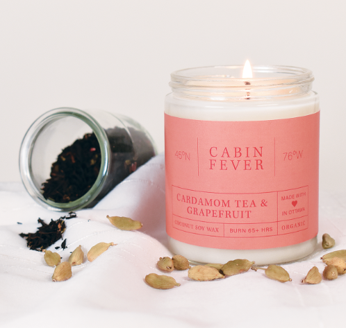 Cabin Fever - CARDAMON TEA & GRAPEFRUIT - Coconut Soy Wax Candle