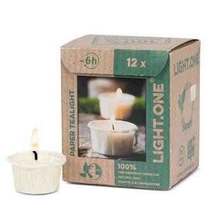 Natural Wax Sustainable Tealight. Pack of 12