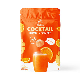 Mimosa Cocktail Bomb™ 2 pack with juicy orange citrus flavour – handcrafted cocktail and mocktail drink mixer made with real fruit and naturally sourced flavours.