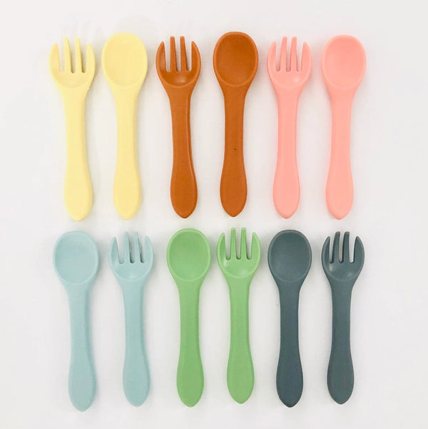 Silicone Toddler Starter - Spoon + Fork Set