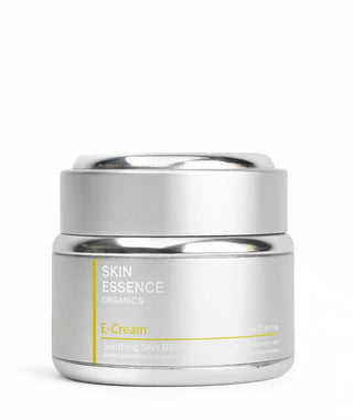 Skin Essence Organics E-Cream 30ml jar – certified organic soothing balm with Zinc Oxide, Calendula & Chamomile for hydration and natural sun protection.