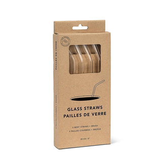 Abbott - 4 pc Glass Bent Straw Set with Brush