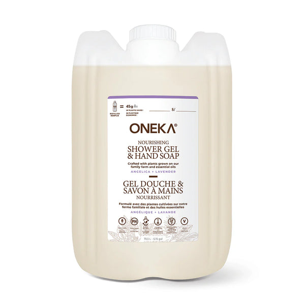 ONEKA - Angelica & Lavender Shower Gel and Hand Soap - Refill JAR