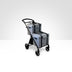Grey collapsible grocery trolley with front swivel wheels