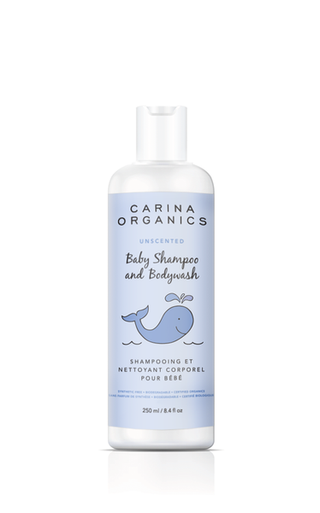 Carina Organics — Baby Shampoo & Body Wash (Unscented, 250ml)