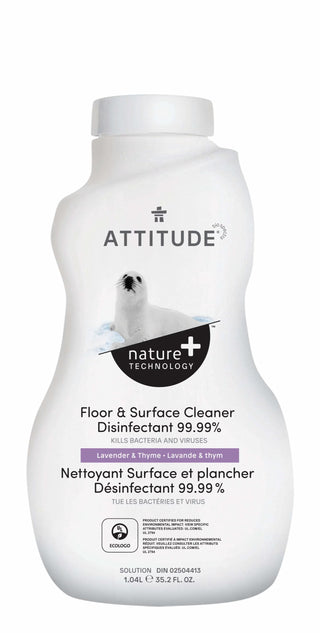 Floor Cleaner - Attitude - Lavender & Thyme 99.99% Disinfectant - 800ml
