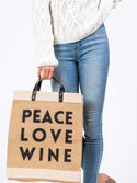 Peace Love Wine - Large Market Tote