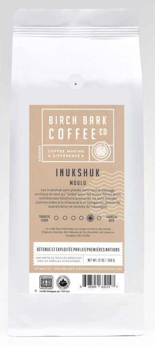Birch Bark Coffee Co — Organic Wholebean Coffee — Inukshuk Med/Dk Roast (340g)