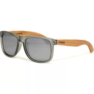 GOWOOD SYDNEY SUNGLASSES - BAMBOO W/SILVER LENS