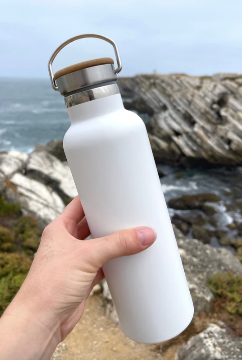 Stainless Steel Water Bottle with Bamboo Lid - ME Mother Earth