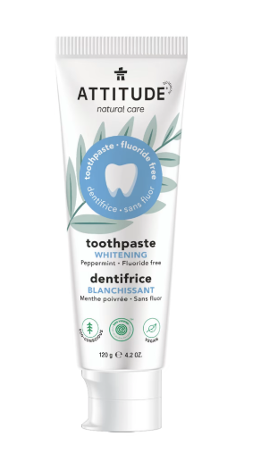 Toothpaste - Whitening  Peppermint - No Fluoride  - Attitude