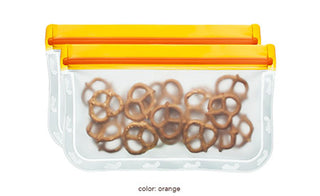 Buy orange (re)zip by Blue Avocado — Lay-Flat Leakproof Reusable Storage Bags (2-Pack, Snack Size)