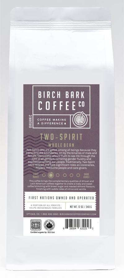 Birch Bark Coffee Co — Wholebean Organic Coffee — Two-Spirit Light Roast Coffee (340g)