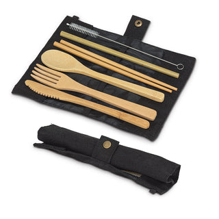 Roll Up 7pc Cutlery Set Blk - Abbott