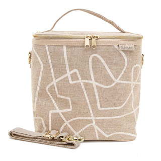 Buy abstract-lines-linen-poche SoYoung Lunch Pouch - Linen