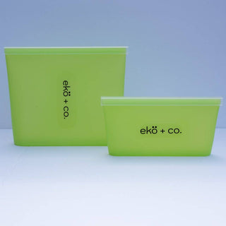 Reusable Silicone Sandwich and Snack Lunch Bag Set - Ekö + co