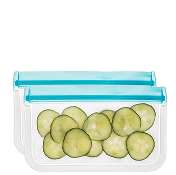 (re)zip by Blue Avocado — Lay-Flat Leakproof Reusable Storage Bags (2-Pack, Snack Size)