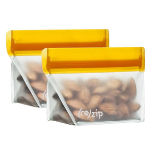 Buy orange-stand-up-snack-2pk (re)zip — 1/2cup/4oz - Stand-up Leakproof Reusable Storage Bag (2-Pack)